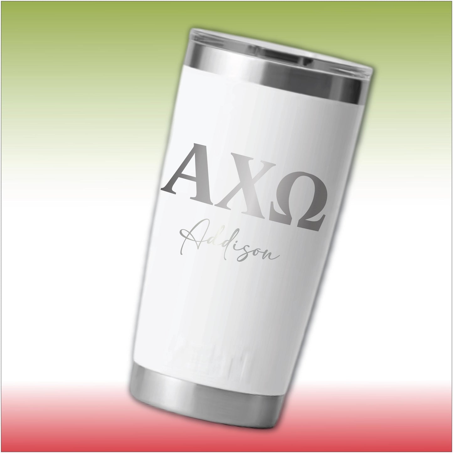 Personalized Alpha Chi Omega YETI | Engraved AXO Sorority 20oz Rambler