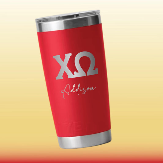 Personalized Chi Omega YETI | Engraved XO Sorority 20oz Rambler