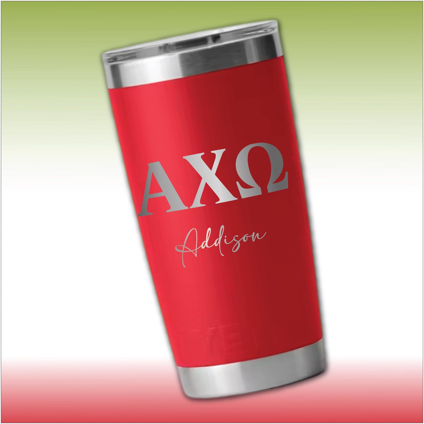 Personalized Alpha Chi Omega YETI | Engraved AXO Sorority 20oz Rambler