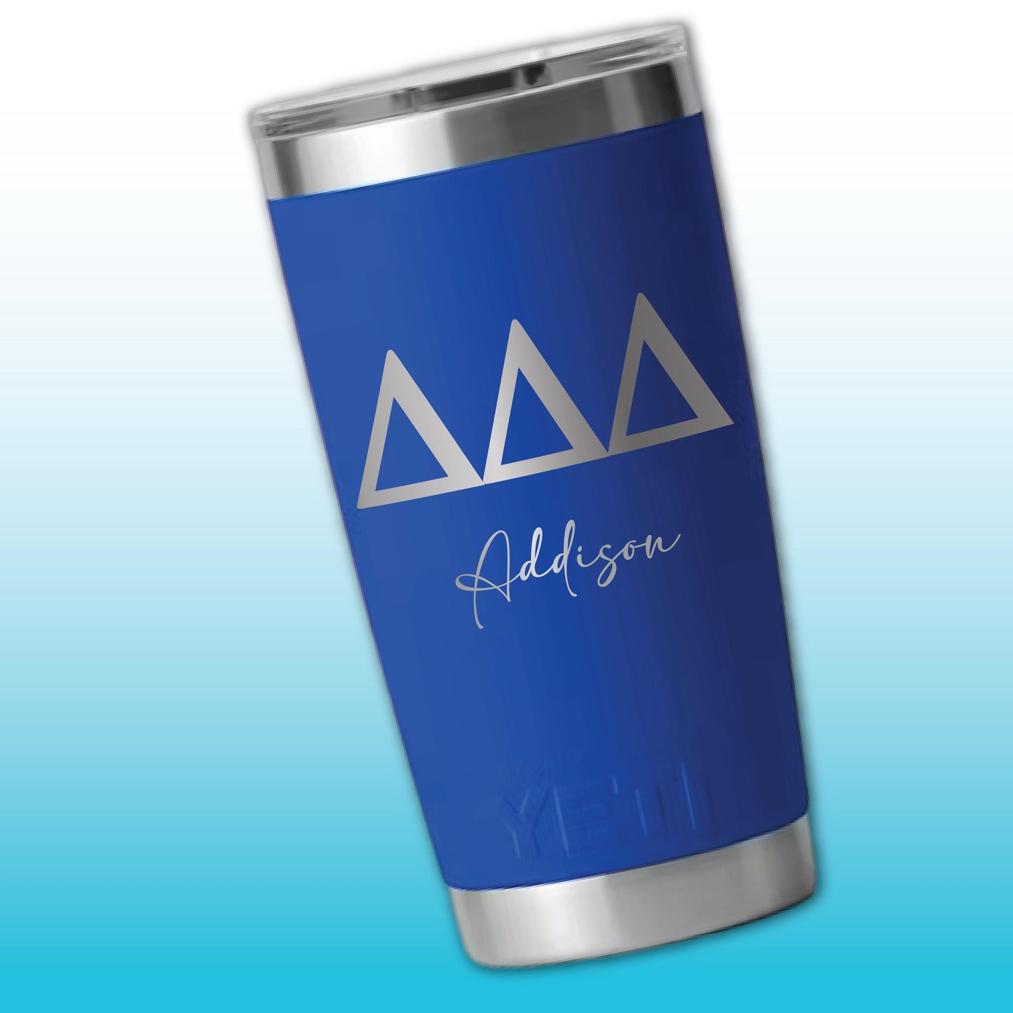 Personalized Tri Delta 20oz YETI Rambler | Engraved Greek Letters Tumbler