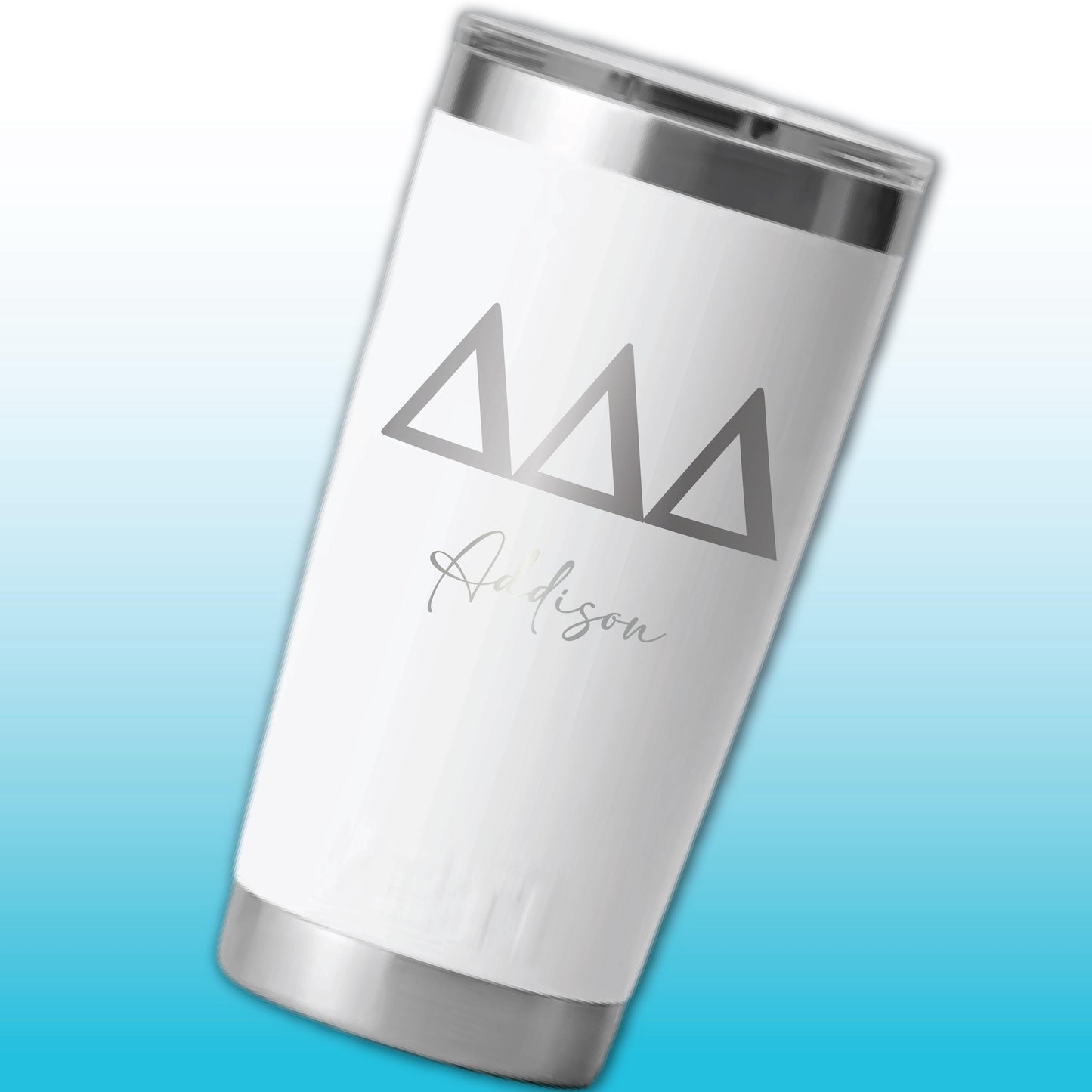 Personalized Tri Delta 20oz YETI Rambler | Engraved Greek Letters Tumbler