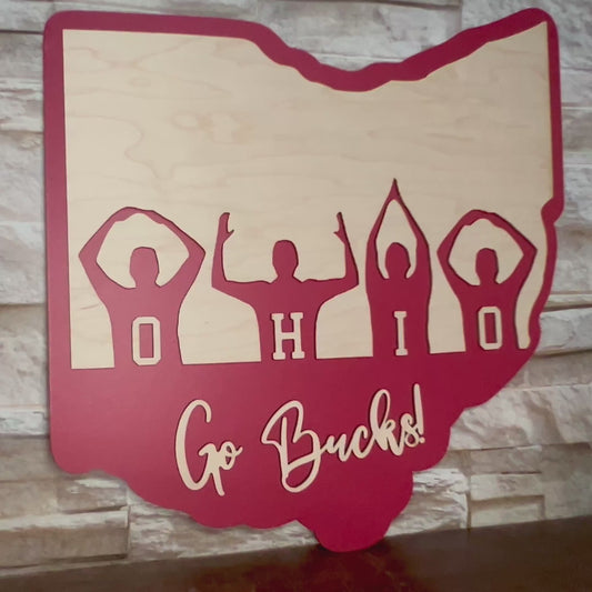 Ohio State University Go Bucks Layered Sign
