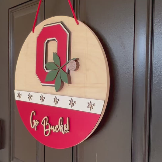 Ohio State University Block O Go Bucks Door Hanger or Bar Sign