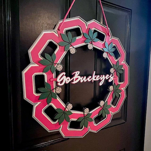 Licensed Ohio State University Block O Layered Wreath